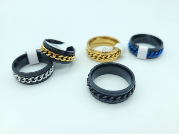 Edelstahl Ringe mit Gliederkette